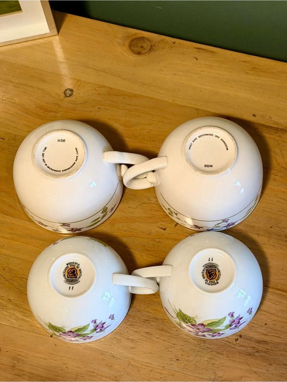 Vintage Bohemia Czechoslovakia Violet Floral Tea Set | 10 Pieces